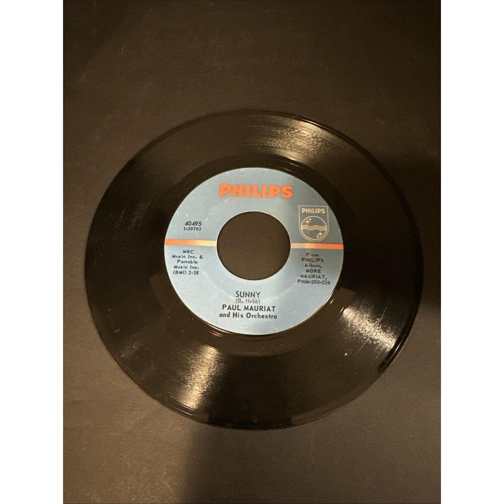 Philips 45 Record Paul Marist And His Orchestra‎ "Love Is Blue" "Sunny"